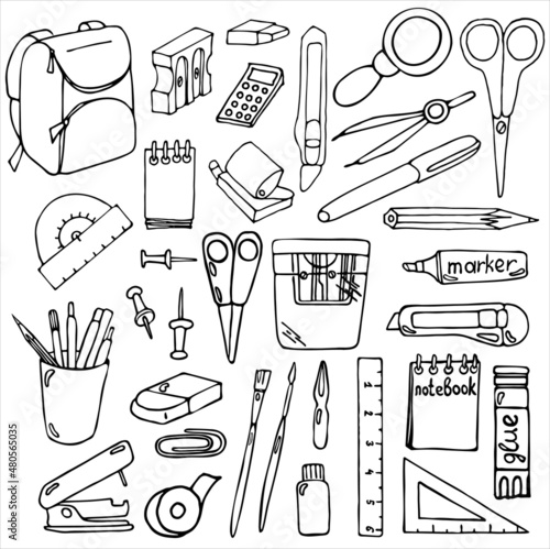 Set for the student (schoolchild). Vector (2)