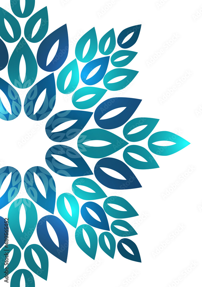 Obraz premium Round flower mandala, oriental mandala pattern, decorative element. Unique petal flower design. Relaxation and meditation concept for page logo
