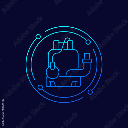 sump pump icon, linear design