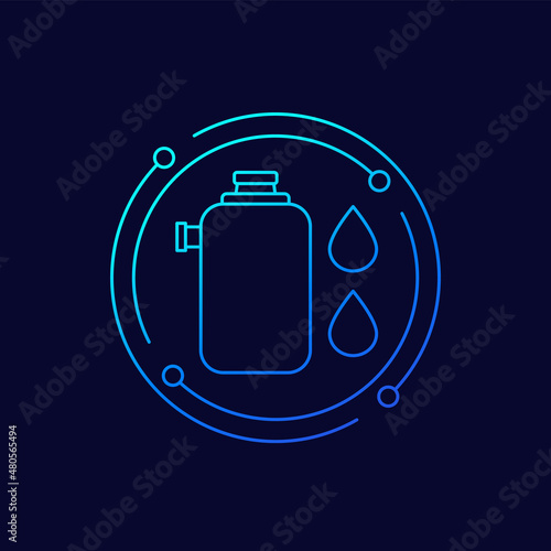 water tank icon, linear vector