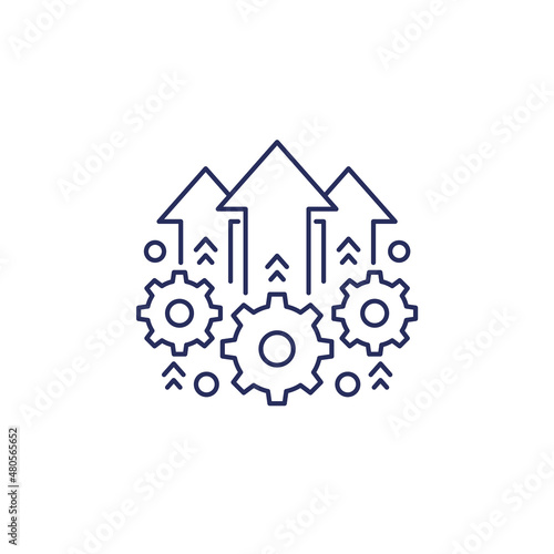 Operational excellence, efficient production line icon