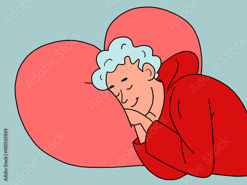 A young man is sleeping, the night is a dream dream rest, peace and home comfort