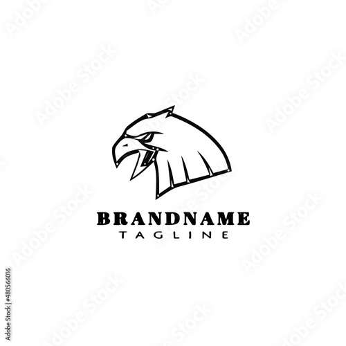 eagle symbol logo cartoon icon design template black isolated vector illustration
