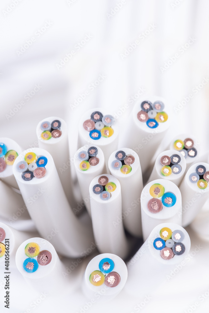Multi-Conductor Electric Cables Close-up Multi-Conductor Electric Cables Close-up