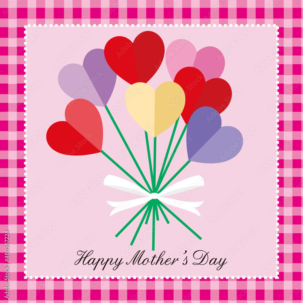 mother's day card with hearts