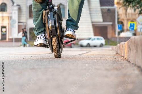 The beginning of riding an electric unicycle (EUC) photo