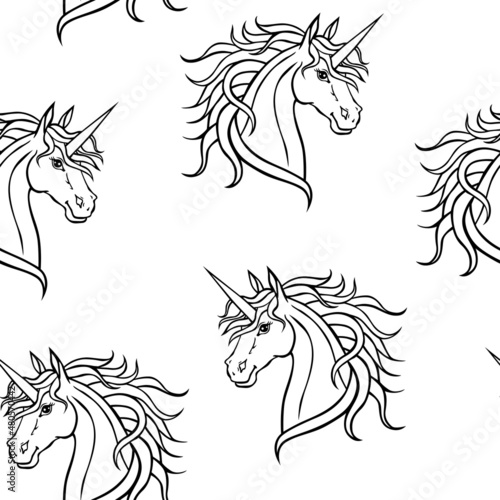 Unicorn muzzle pattern seamless