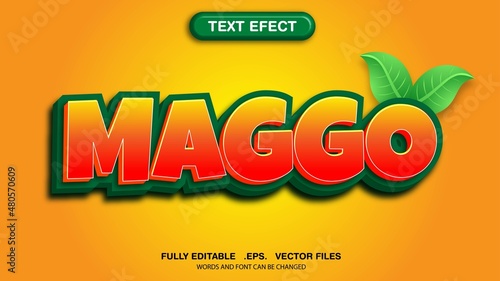 Editable text effects manggo theme