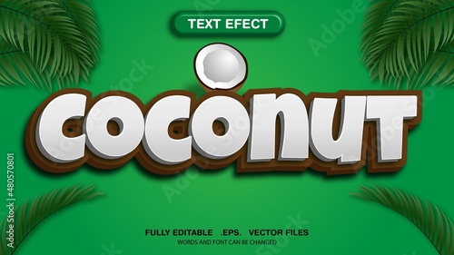 Editable text effects coconut theme photo