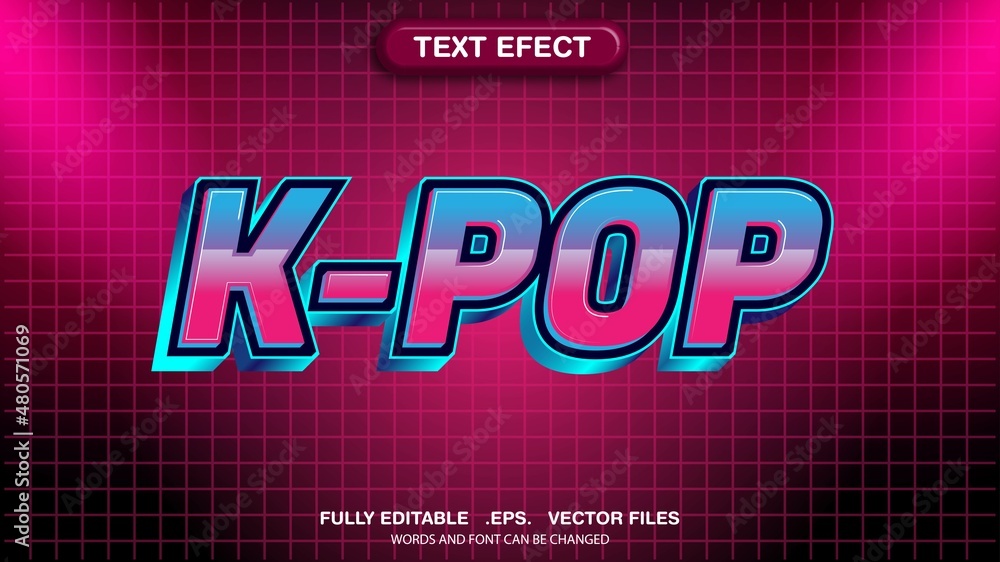 Obraz premium Editable text effects k-pop theme