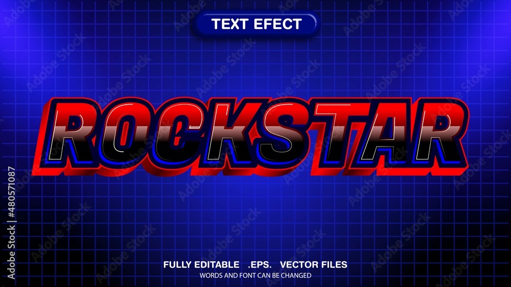 Editable text effects rockstar theme