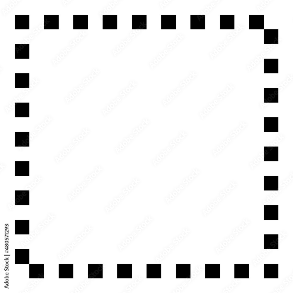 Square Flat Icon Isolated On White Background