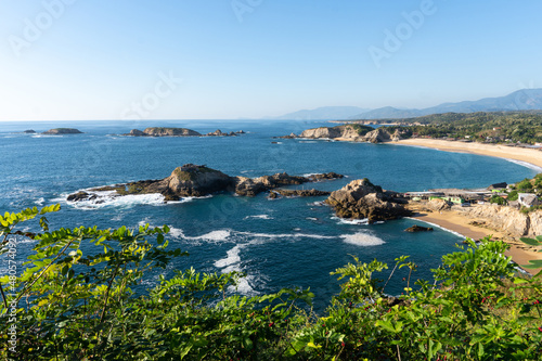 Nice beach landscape in Mexico, Faro de bucerias Michoacan