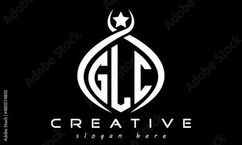 GLC three letters monogram curved oval initial logo design, geometric minimalist modern business shape creative logo, vector template photo