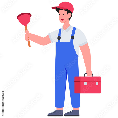 A creative design icon of plumber
