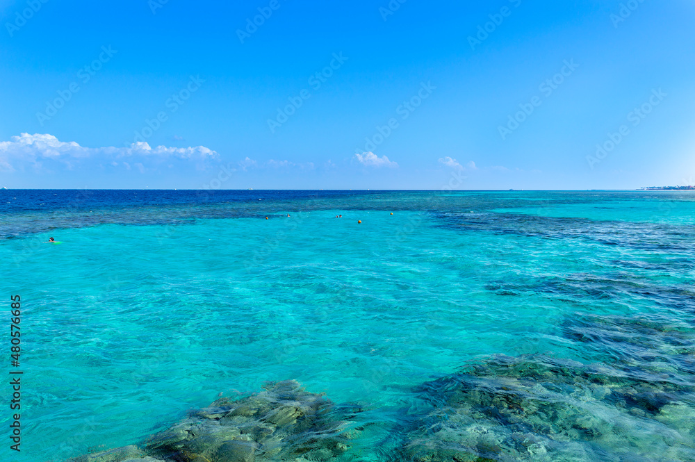 Beautiful amazing nature background. Tropical blue water. Red sea. Holiday resort. Coral reef. Adventure day. Luxury paradise. Inspiring wilderness