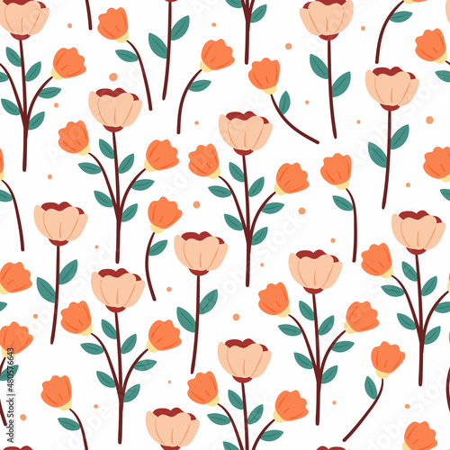 seamless pattern cartoon flower for fabric print, gift wrapping paper. spring collection
