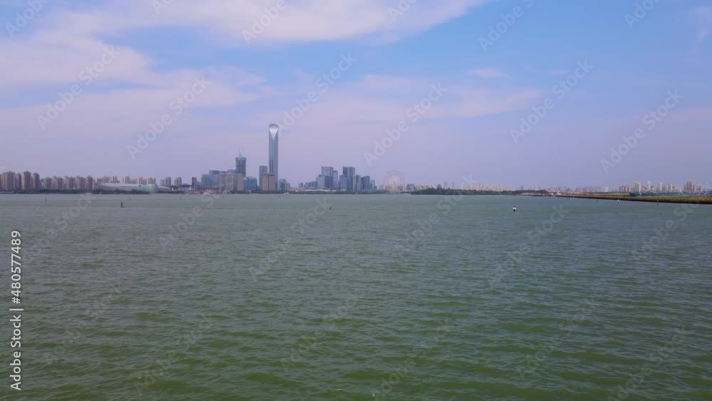 Aerial photography of modern buildings in Suzhou East Lake Central Business District Aerial photography of modern buildings in Suzhou East Lake Central Business District