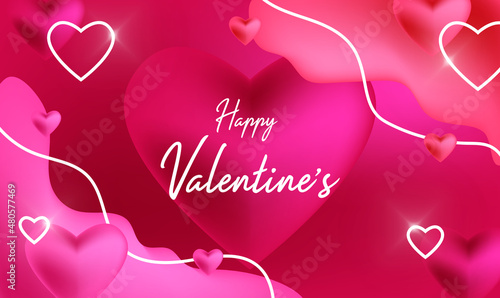 happy valentines day pattern illustration background february party wallpaper banner template flyer poster event label backdrop modern vector design sale holiday love heart wedding icon romance space