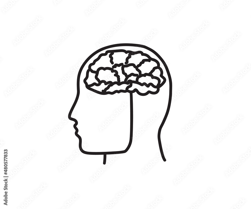 Areas of the brain and head. Symbol. Vector illustration. Areas of the brain and head. Symbol. Vector illustration.