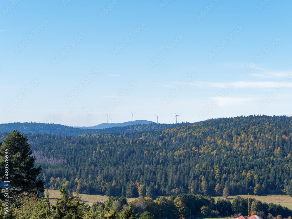 Ibach im Hotzenwald. Naturpark Südschwarzwald in Herbstlichtern entlang des Panoramaweges