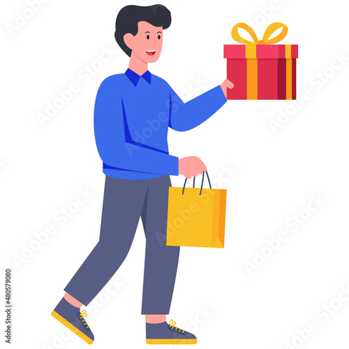 Modern design illustrations of giving gift