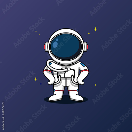 Cute astronaut mascot character illustration © yudhi