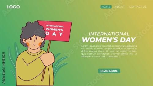 Flat International Women's Day landing page template