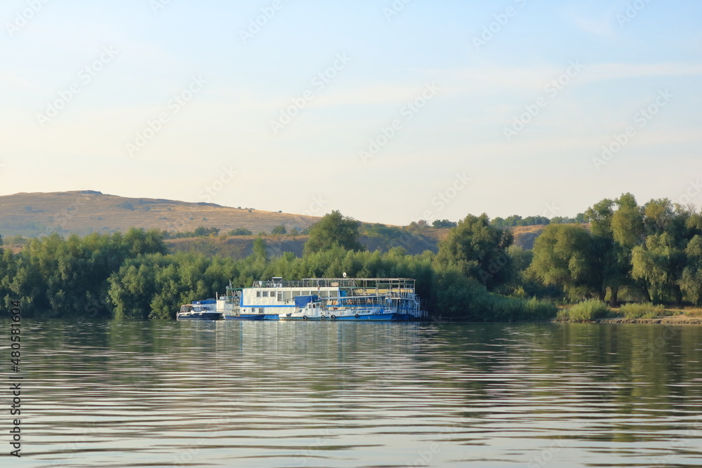 Boat for tourists in the Danube Delta in Romania