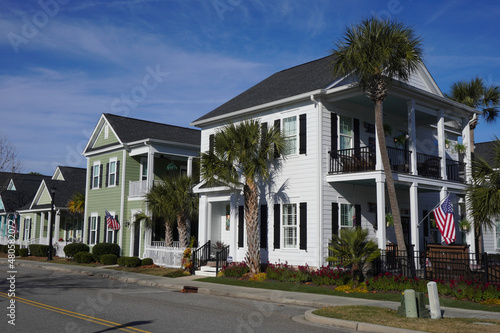 Row of Houses in a Suburban Neighborhood in South Carolina