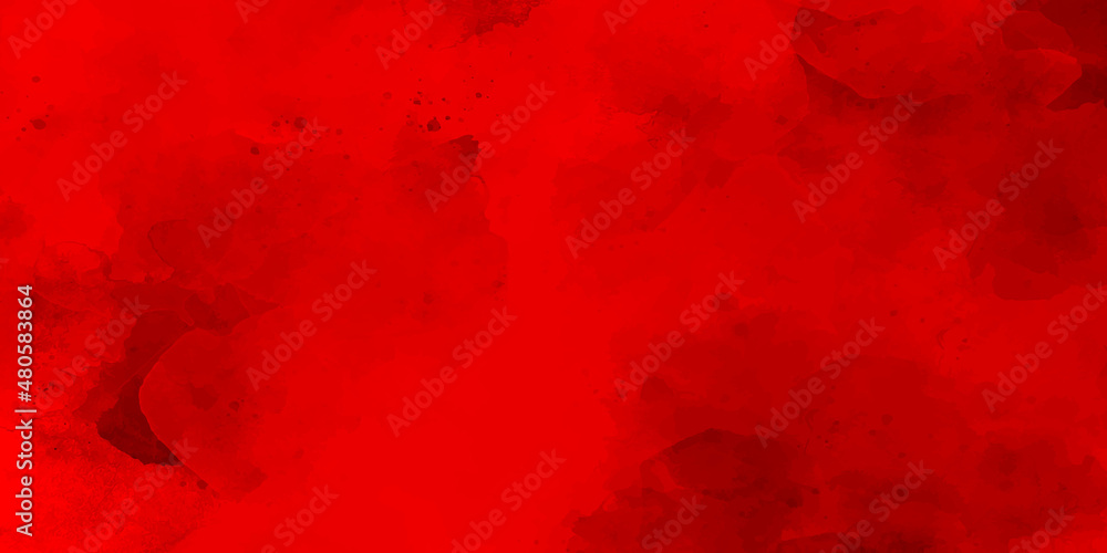 Artistic hand painted multi layered red background. Watercolor red