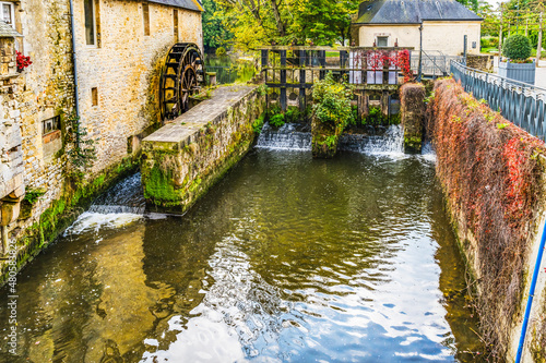 Old Buildings Mill Aure River Bayeux Center Normandy France