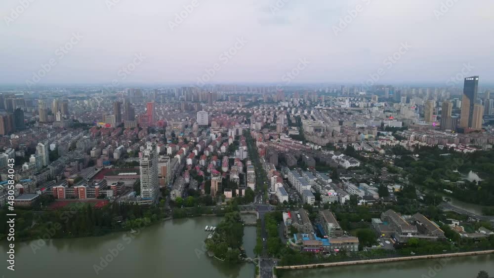 aerial photography nantong city landscape skyline aerial photography nantong city landscape skyline