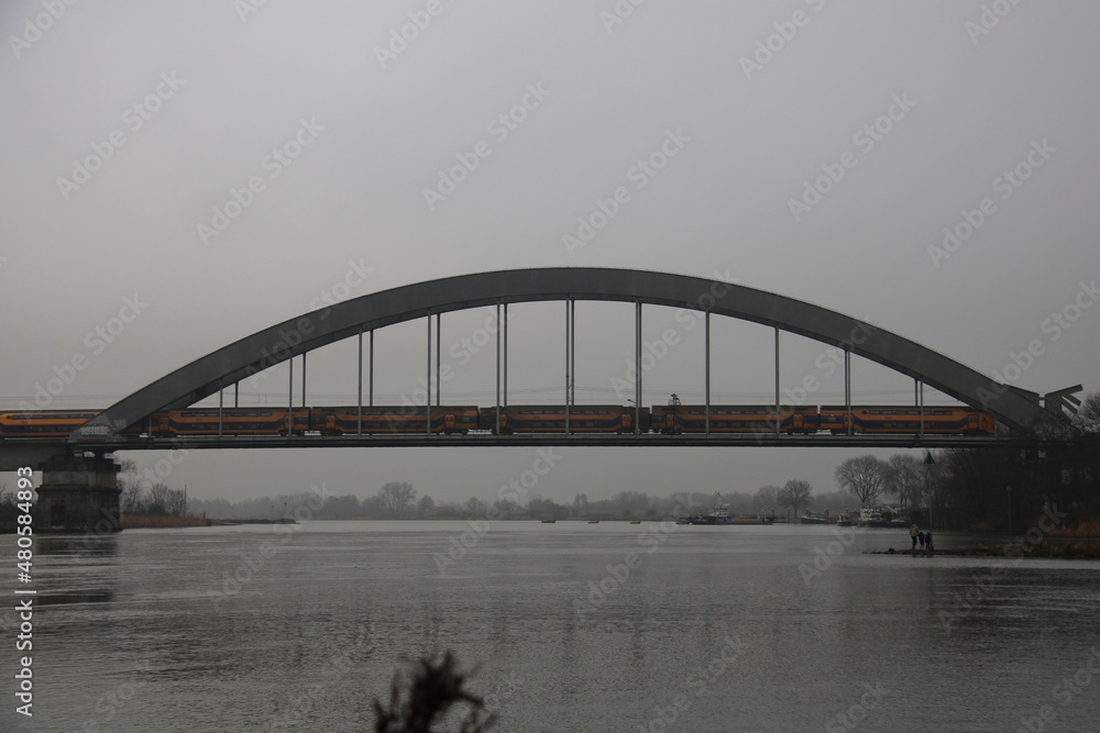 Naklejka premium bridge over river