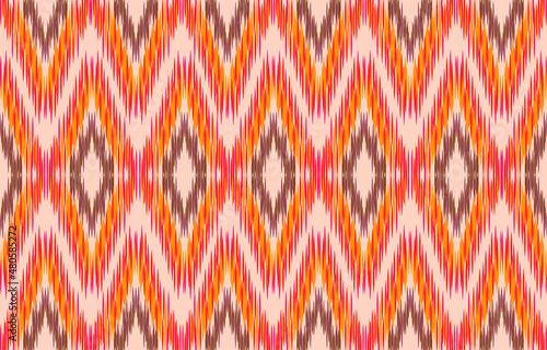 ethnicity ikat seamless pattern geometric ethnic oriental traditional embroidery style.Design for background,carpet,mat,wallpaper,clothing,wrapping,Batik,fabric,Vector illustration.