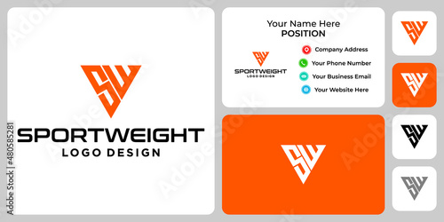 Letter SW monogram industry logo with business card template.