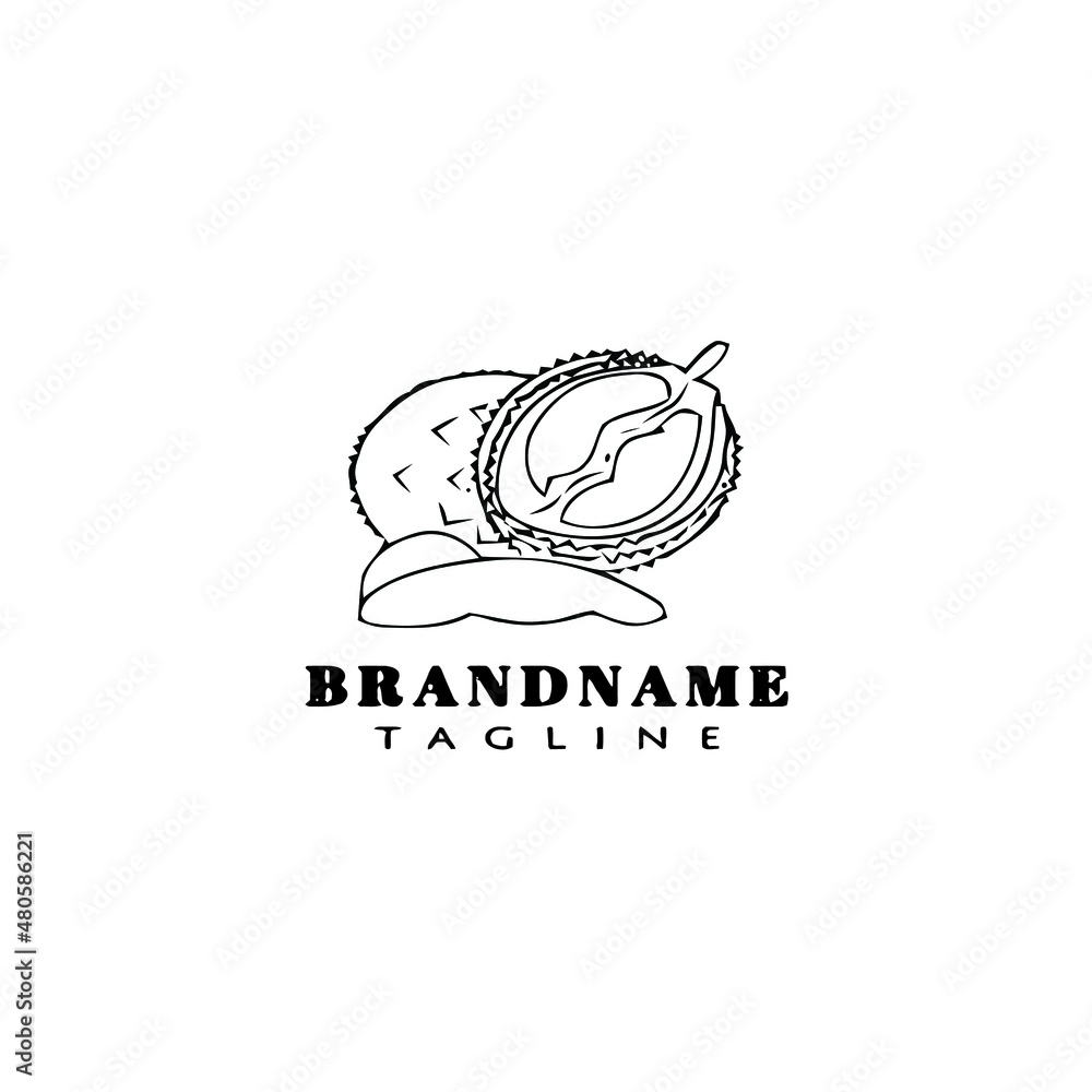 durian fruit logo cartoon icon design template black isolated vector illustration durian fruit logo cartoon icon design template black isolated vector illustration