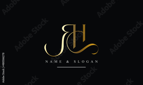 RH, HR, R, H abstract letters logo monogram