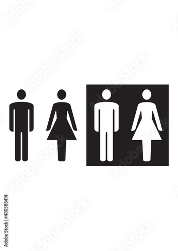 Bathroom WC sign - Men and Women restroom
