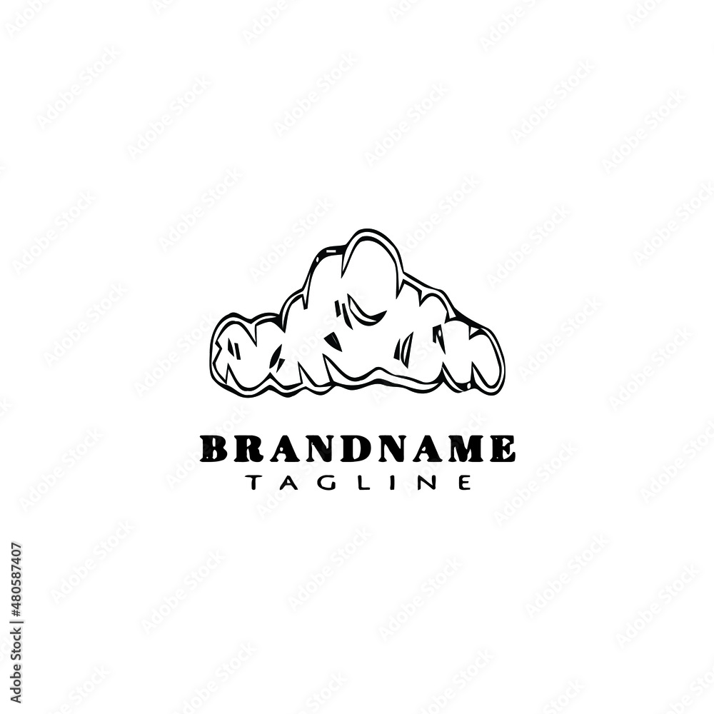 Obraz premium dust clouds logo cartoon icon design template black isolated vector illustration