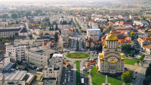 Aerial drone view of the Fagaras  Romania