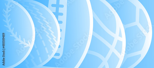 Vector illustration of sports abstract background design with sport equipment.
