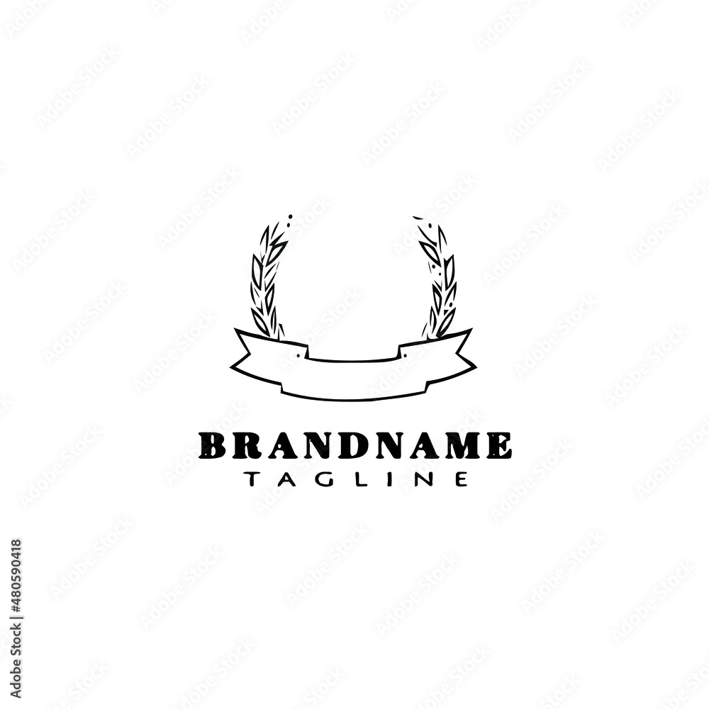 Fototapeta premium wheat stalk cartoon logo icon design template vector