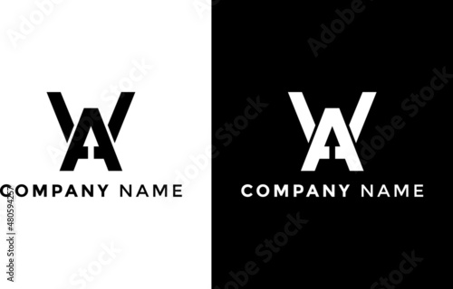WA letter logo design, Vector and Creative logo design..