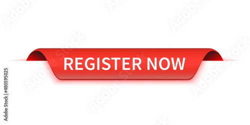 Vector Illustration Register Now Red Label