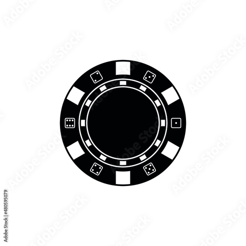 Game chip casino. Gambling chips (poker, roulette). Isolated vector illustration on white background.

