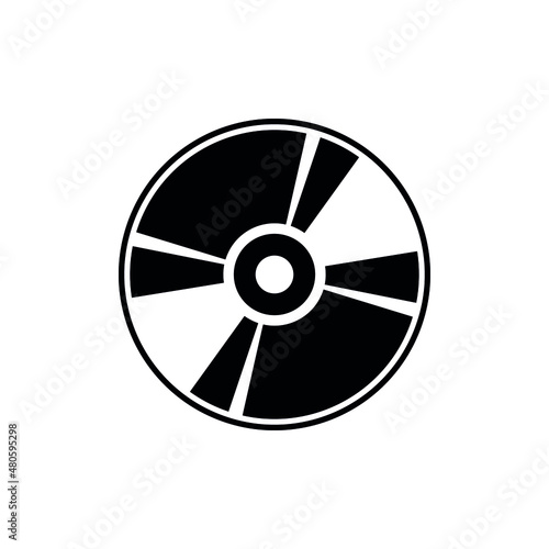 CD disk icon. Compact Disc image. DVD disc for recording information. Isolated vector illustration on white background.