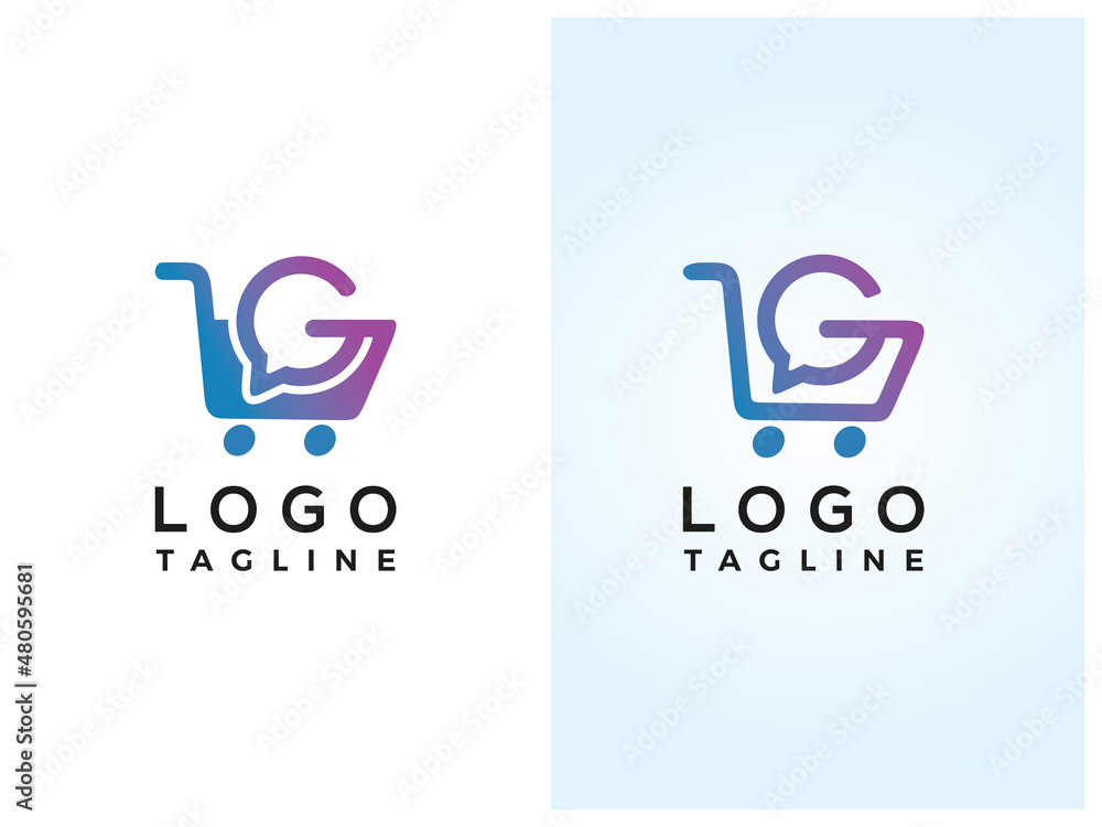 letter G shopping cart logo design template [vector] Stock-Vektorgrafik