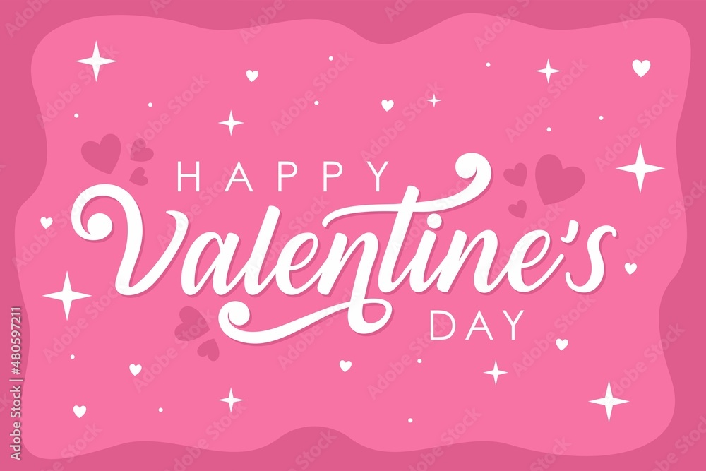 Happy valentine's day lettering, background vector Happy valentine's day lettering, background vector