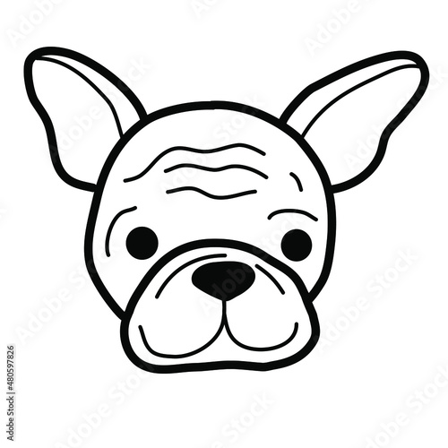 Dog doodle. Dog breeds hand drawn. Pomeranian  labrador  collie  sheltie  bulldog  poodle  akita  husky head. Vector vet illustration on a white background.